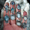 Size 7.5, Moon&Star, Moonstone and Aquamarine