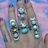 Size 7, Moon&Star ring, Peruvian Pink Opal